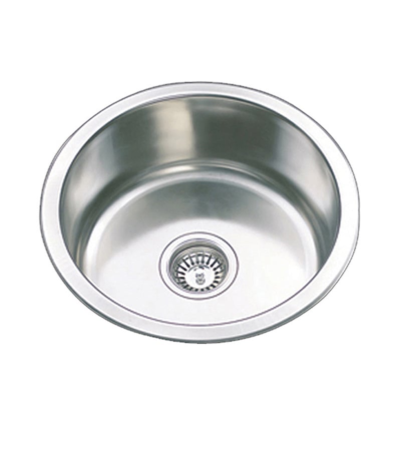 Round Chrome Single Bowl Sink 425mm BK45