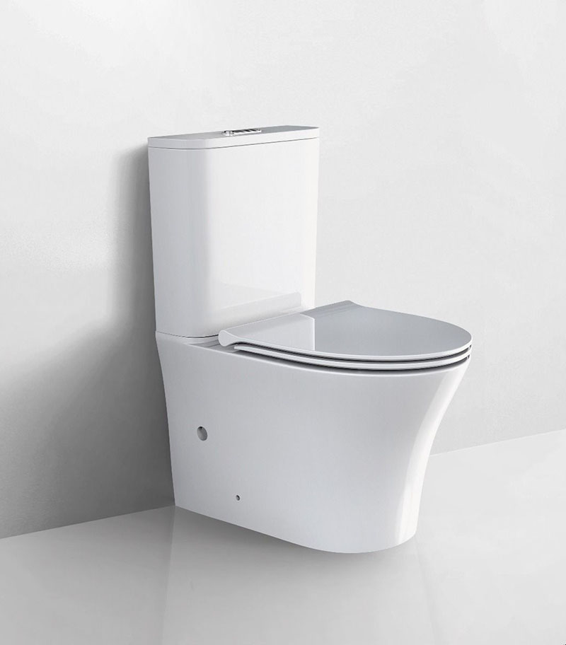 Arrow Armino Gloss White Rimless Flush Wall Faced Toilet Suite Background View