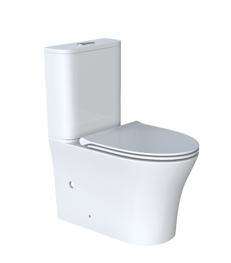 Arrow Armino Gloss White Rimless Flush Wall Faced Toilet Suite Sideview
