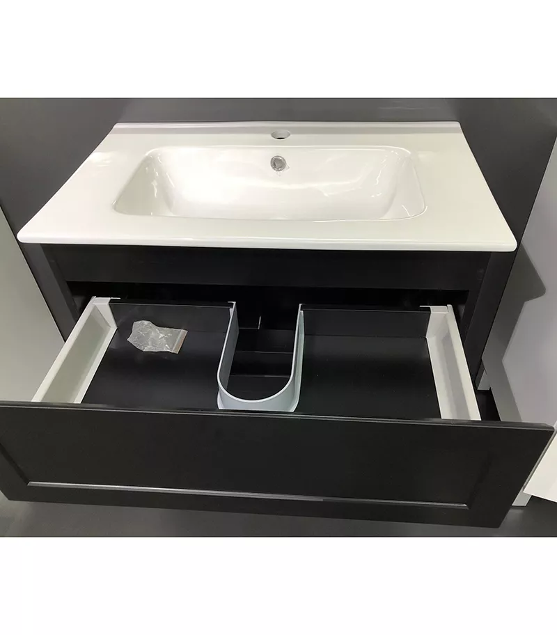 Drawer Veiw For Fremantle Matt Black 600/750/900mm PVC Wall Hung Vanity Drawer Veiw For Fremantle Matt Black 600/750/900mm PVC Wall Hung Vanity