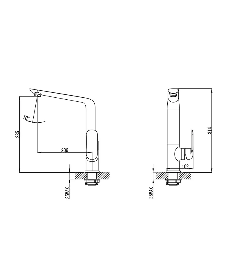 Specification For IKON Kara Sink Mixer