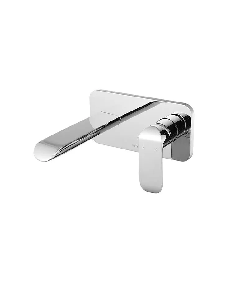 IKON Kara Chrome Wall Mount Basin or Bath Mixer