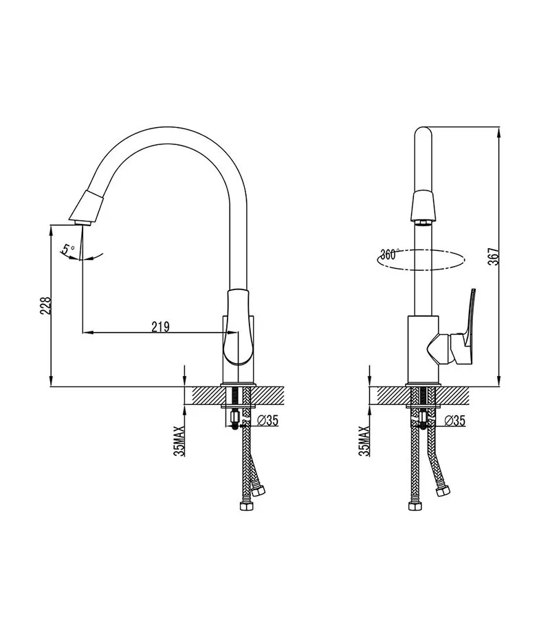 Specification For IKON Sulu Gooseneck Sink Mixer