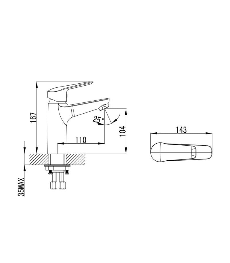 Specification For IKON Sulu Basin Mixer