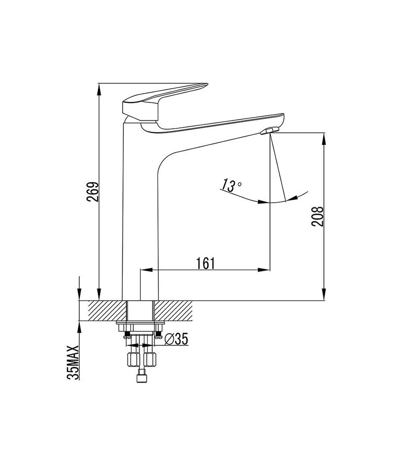 Specification For IKON Sulu High Rise Basin Mixer