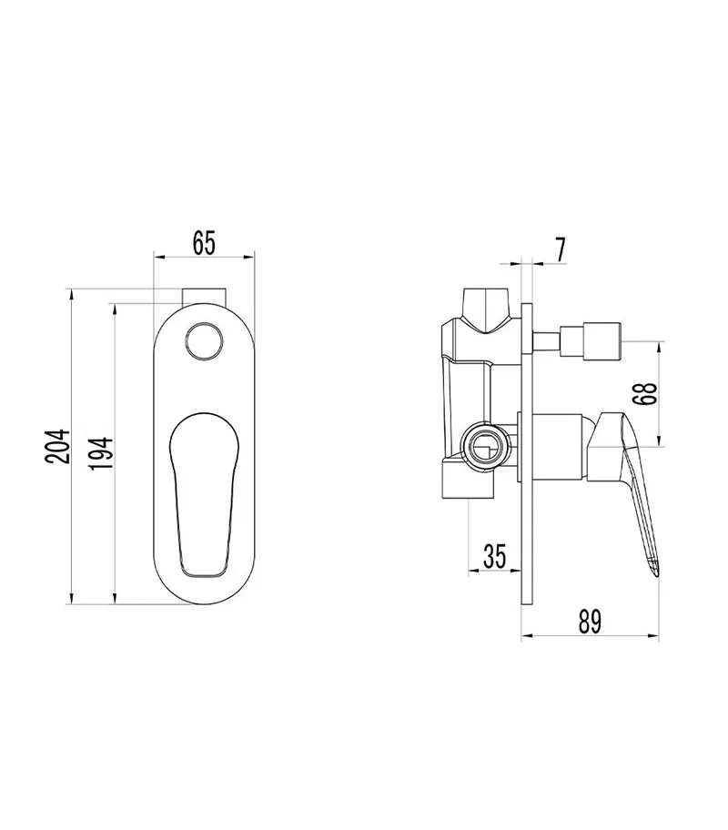 Specification For IKON Sulu Wall Mixer With Diverter