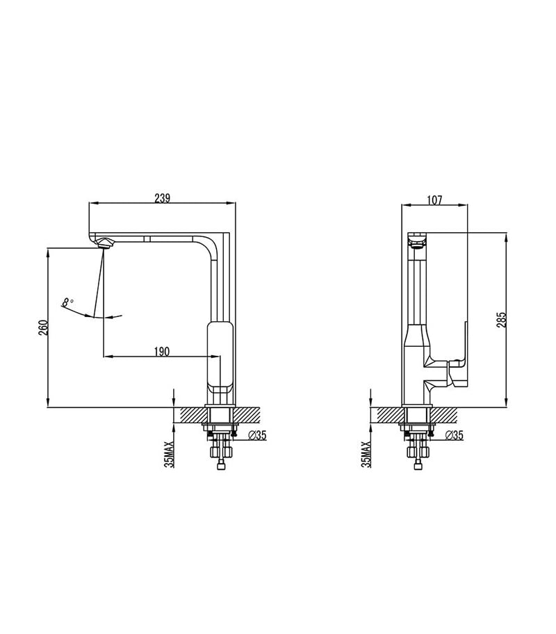 Specification For IKON Seto Sink Mixer
