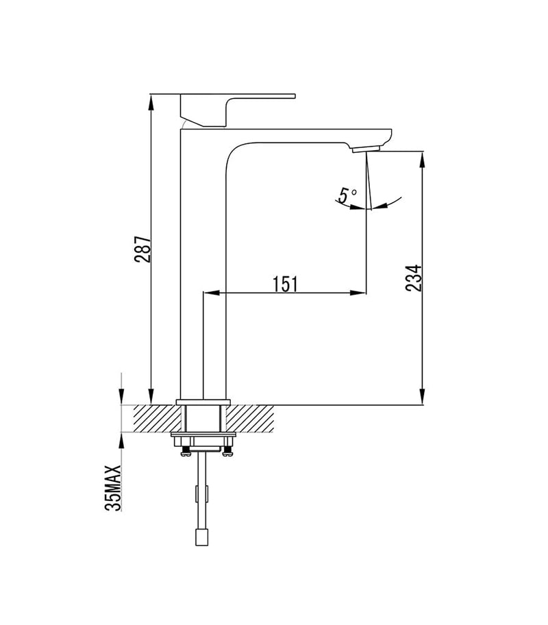 Specification For IKON Seto High Rise Basin Mixer