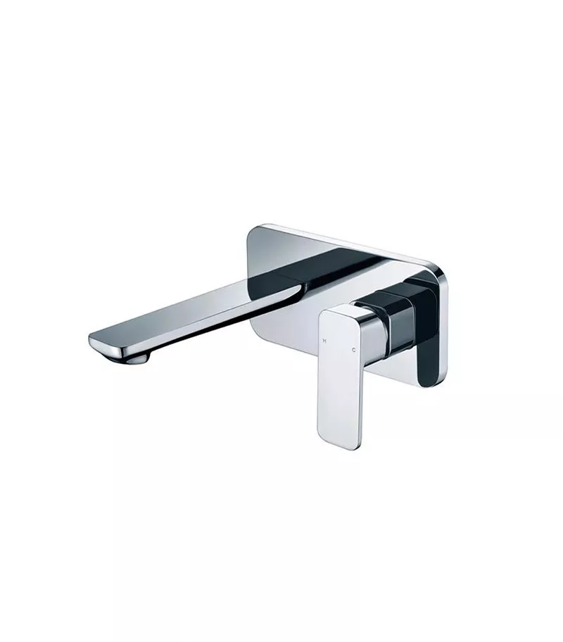 IKON Seto Chrome Wall Mount Basin or Bath Mixer