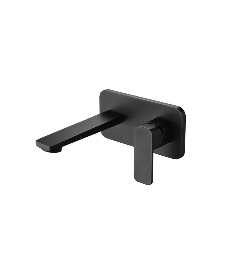 IKON Seto Matt Black Wall Mount Basin or Bath Mixer