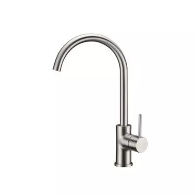 IKON Hali Brushed Nickel Gooseneck Sink Mixer