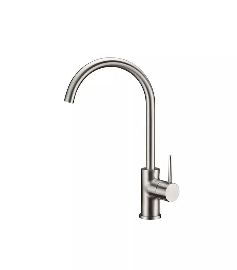 IKON Hali Brushed Nickel Gooseneck Sink Mixer