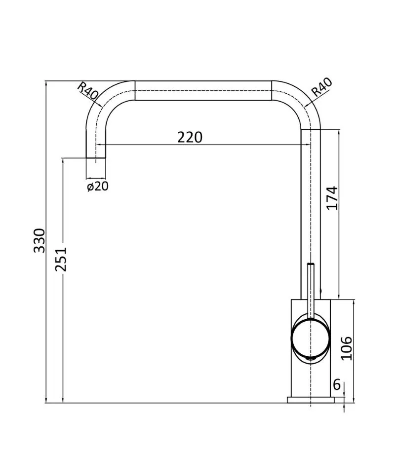 Hali Squareneck Sink Mixer - Specification