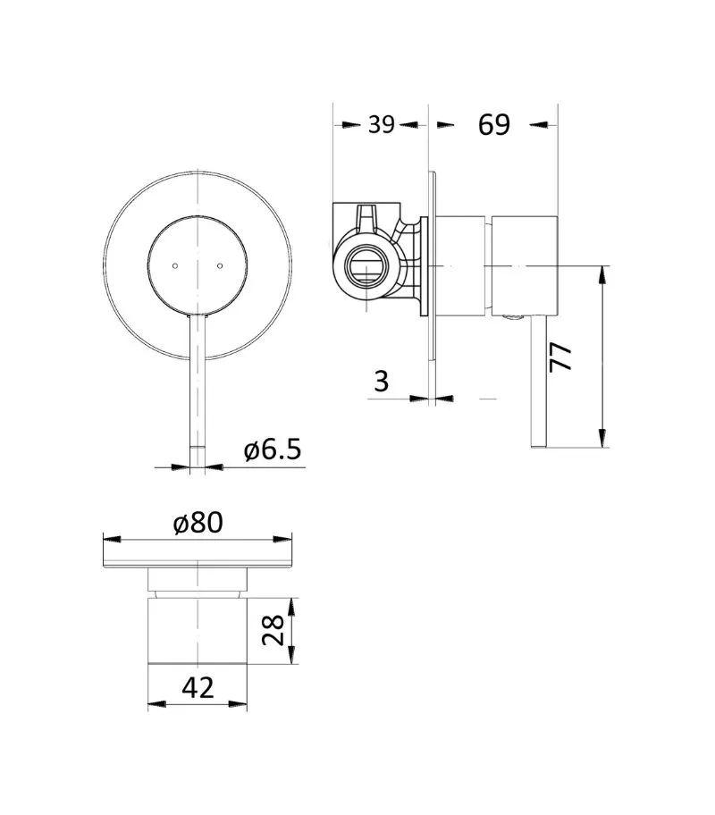 Hali Wall Mixer - 80mm Cover Plate | Specification