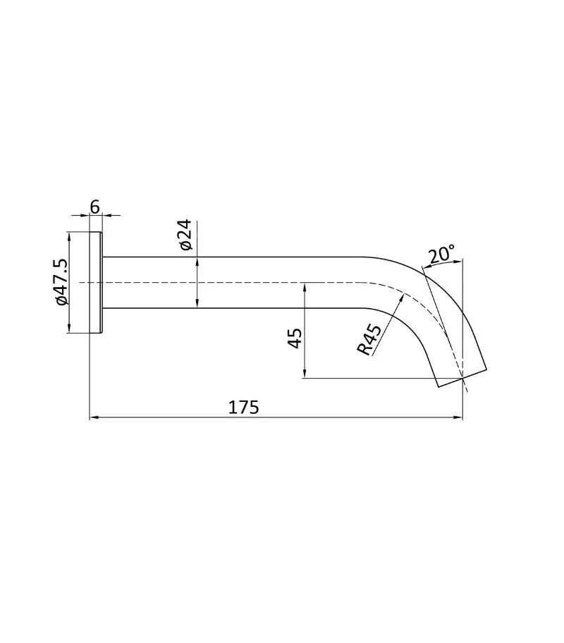 Hali Basin/Bath Curved Spout - Specification