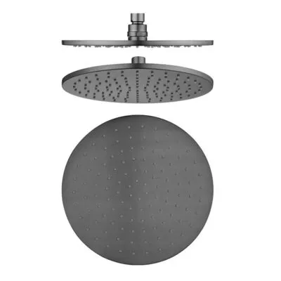 Pentro Round Gun Metal Grey Shower Head 250mm