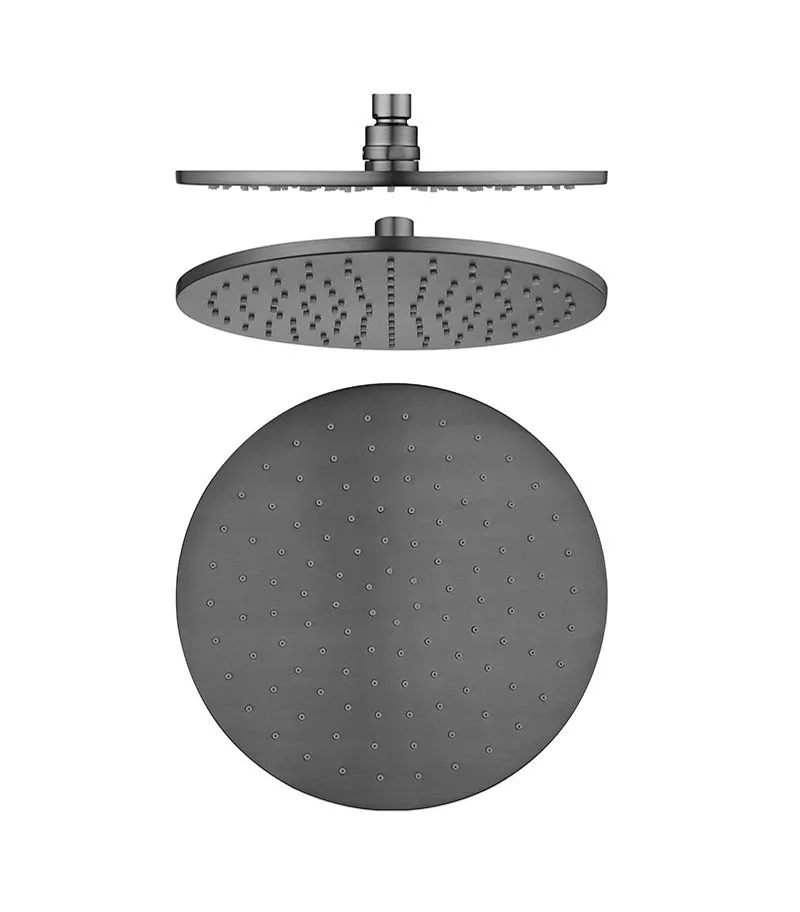 Pentro Round Gun Metal Grey Shower Head 250mm