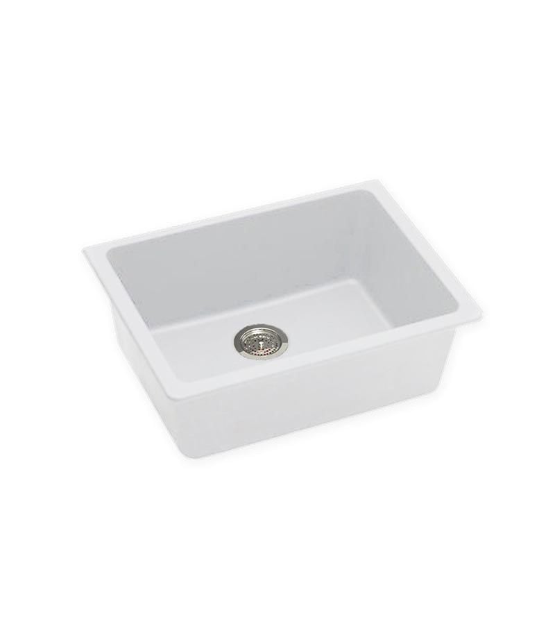 Arete White Granite Rectangle Kitchen Sink 635mm WH6347.KS