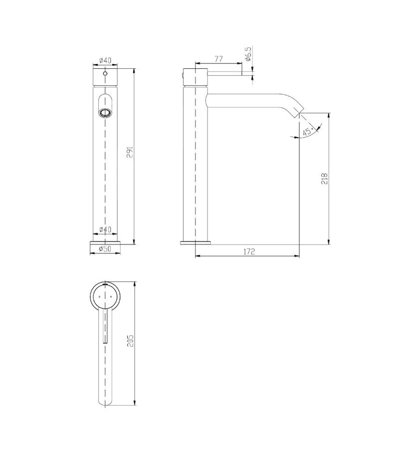 Hali Tall Basin Mixer - Specification