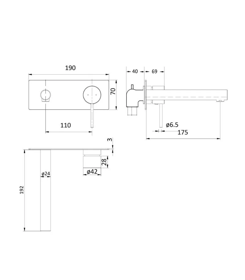 Hali Basin/Bath Mixer with Straight Spout - Specification