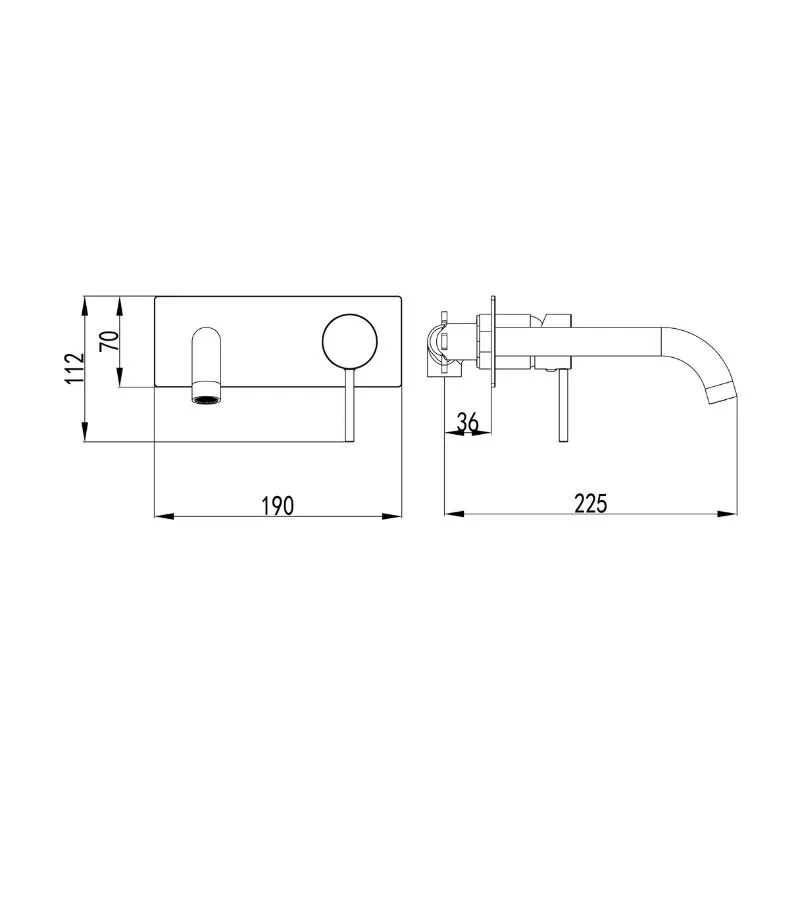 Hali Basin/Bath Mixer with Curved Spout - Specification