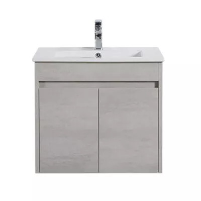 Nova 600mm Wall Hung Vanity - Concrete Grey