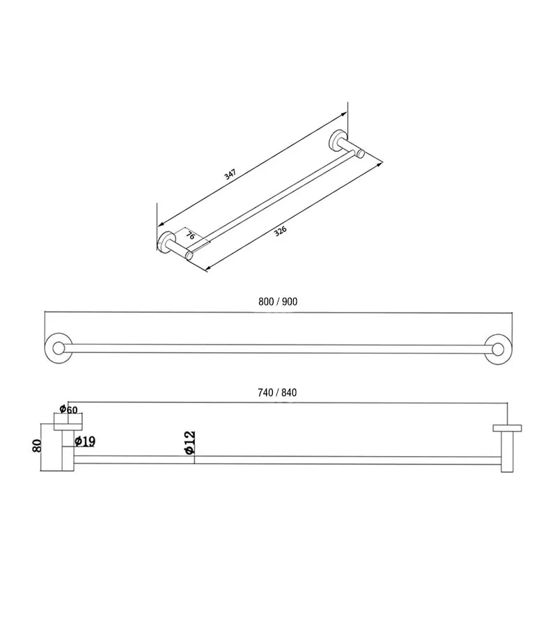 Pentro Single Towel Rail Specification