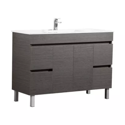 Avie Dark Brown 1200mm Single Bowl PVC Freestanding Vanity