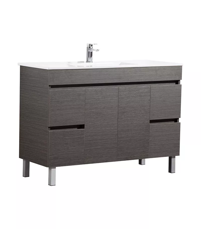 Avie Dark Brown 1200mm Single Bowl PVC Freestanding Vanity