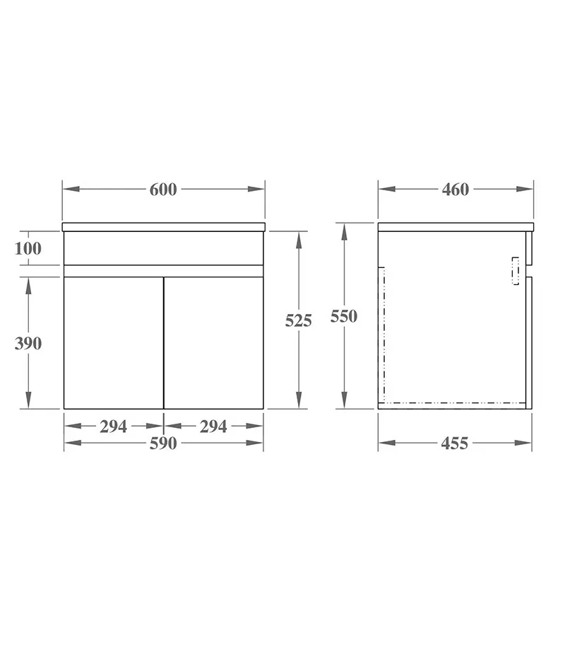 Avie Dark Brown 600mm PVC Wall Hung Vanity Avie Dark Brown 600mm PVC Wall Hung Vanity