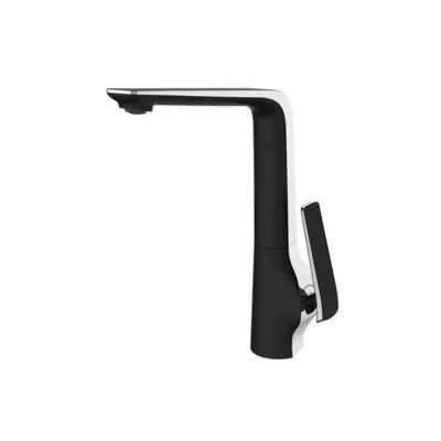 Esperia Matt Black & Chrome Tall Sink Mixer Swivel Head