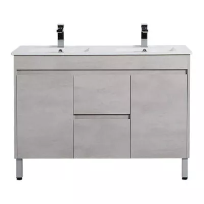 Nova 1200mm Double Bowls Freestanding Vanity - Concrete Grey