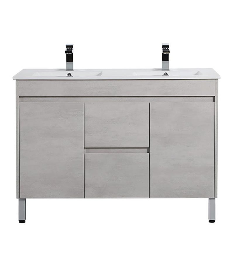 Concreto 1200mm Double Bowls Plywood Freestanding Vanity
