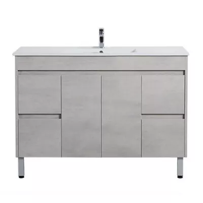 Nova 1200mm Single Bowl Freestanding Vanity - Concrete Grey