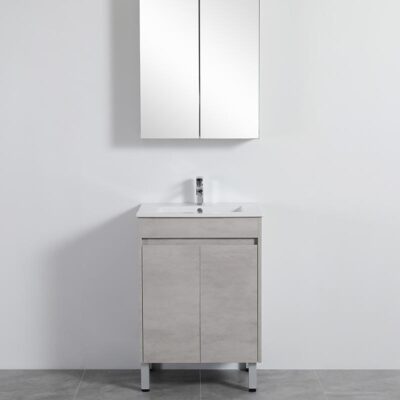 Nova 600mm Freestanding Vanity On Legs - Concrete Grey