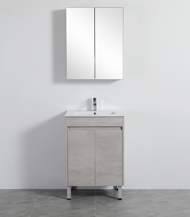 Nova 600mm Freestanding Vanity On Legs - Concrete Grey