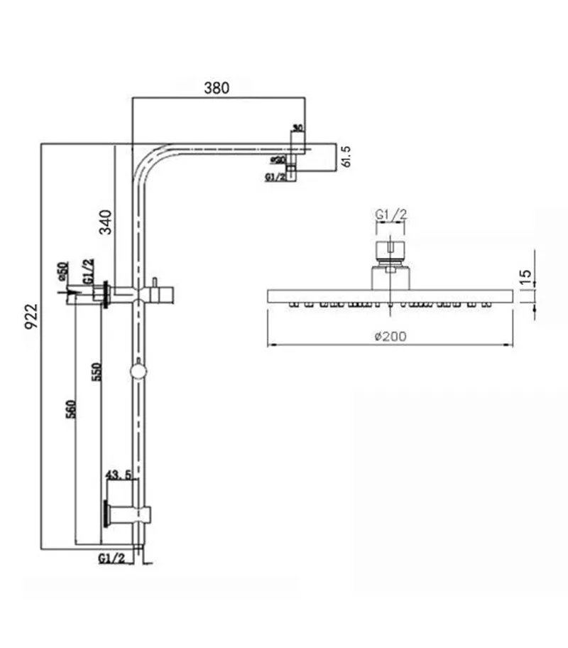 Specification For Pentro Twin Shower On Rail