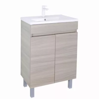 Avie 600mm Narrow Freestanding Vanity - Light Oak