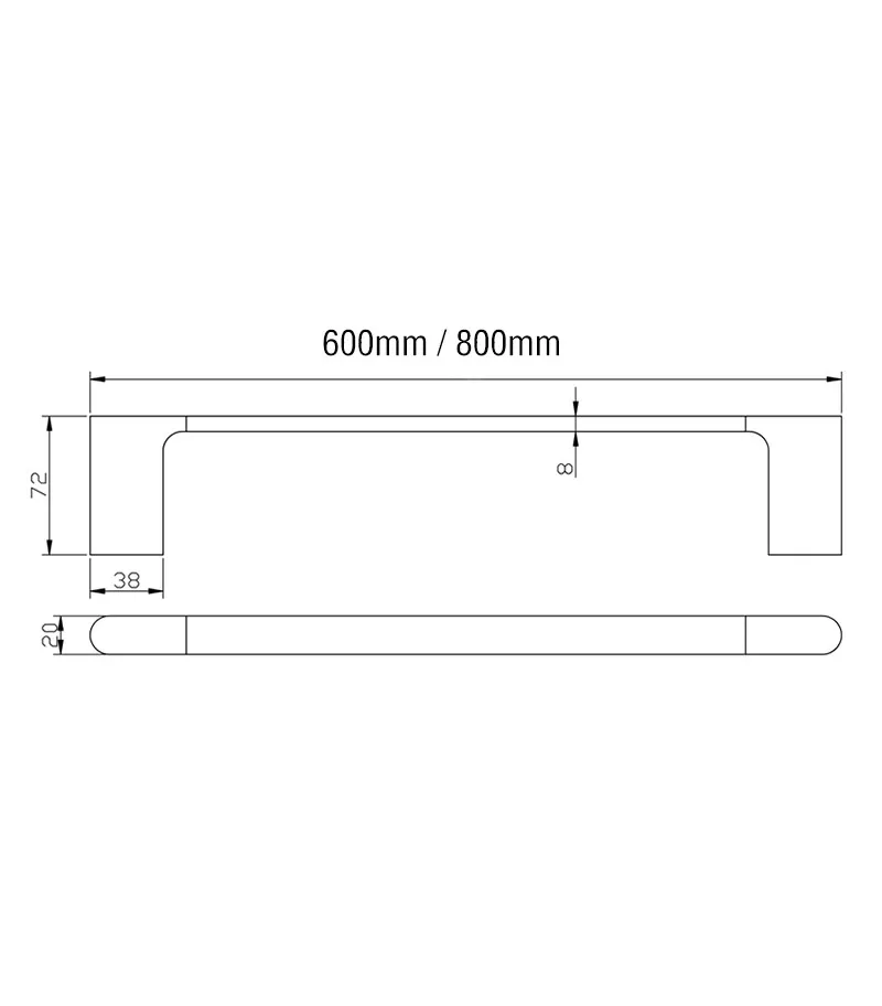 Cora Single Towel Rail Specification