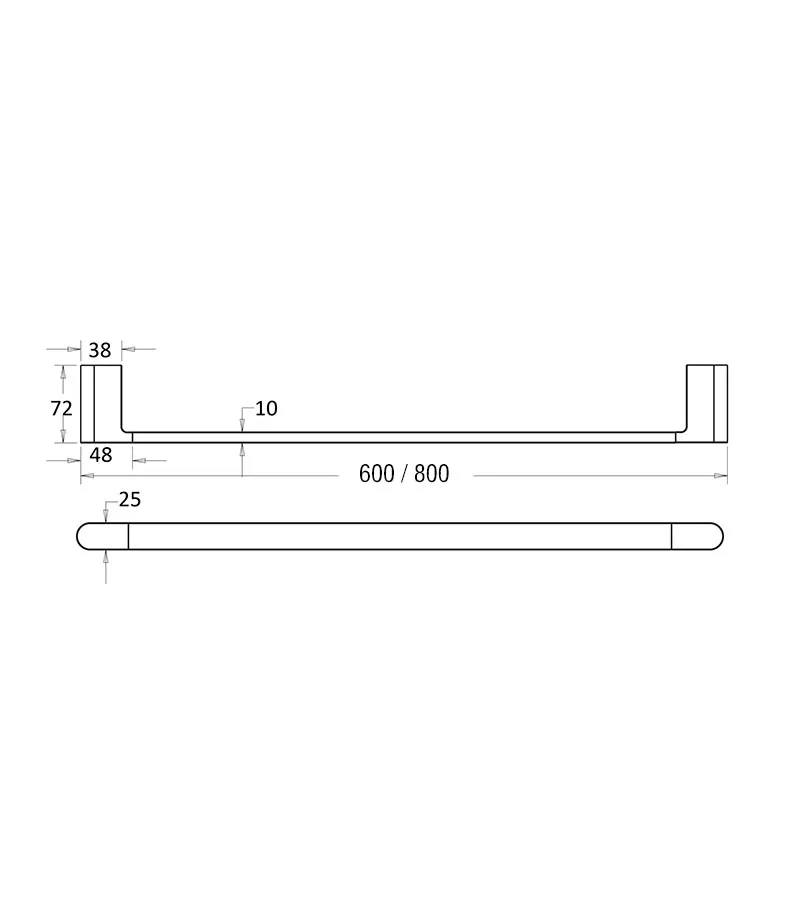 Flores Single Towel Rail Specification