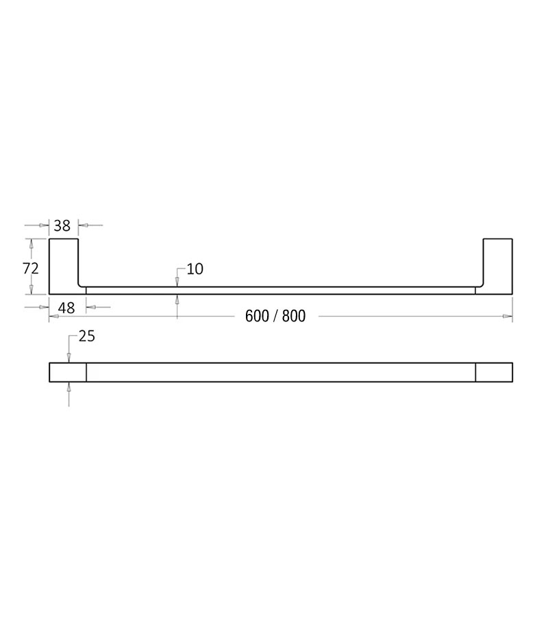 Ceram Single Towel Rail Specification