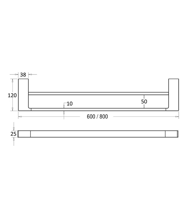 Ceram Double Towel Rail Specification