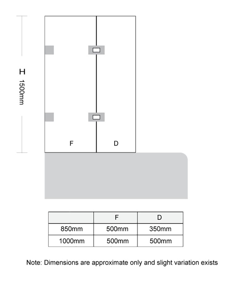 10mm Tempered Glass Fixed & Swing Over Bath Shower Screen Specification