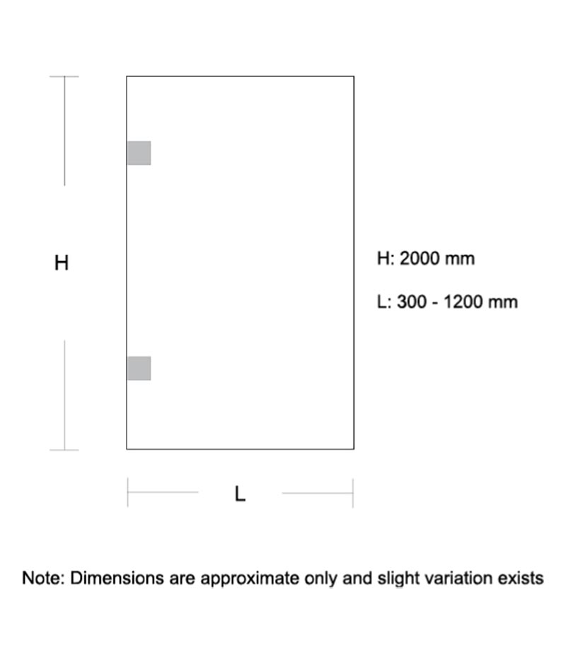 Single Frameless Shower Screen Panel 10mm Thickness