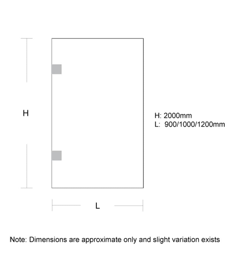 Grey Glass Single Frameless Shower Screen Panel Specification