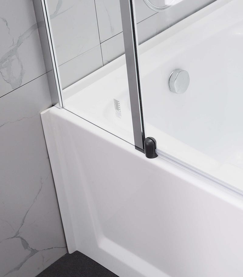 Reno 4 Fixed & Swing Chrome Over Bath Shower Screen