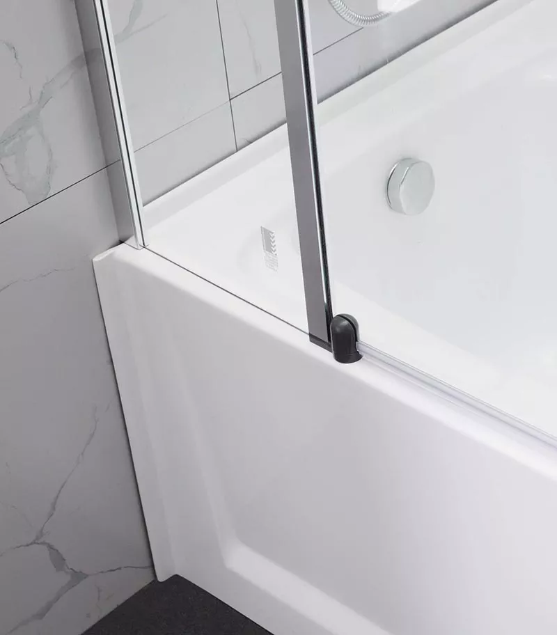 Reno 4 Fixed & Swing Chrome Over Bath Shower Screen