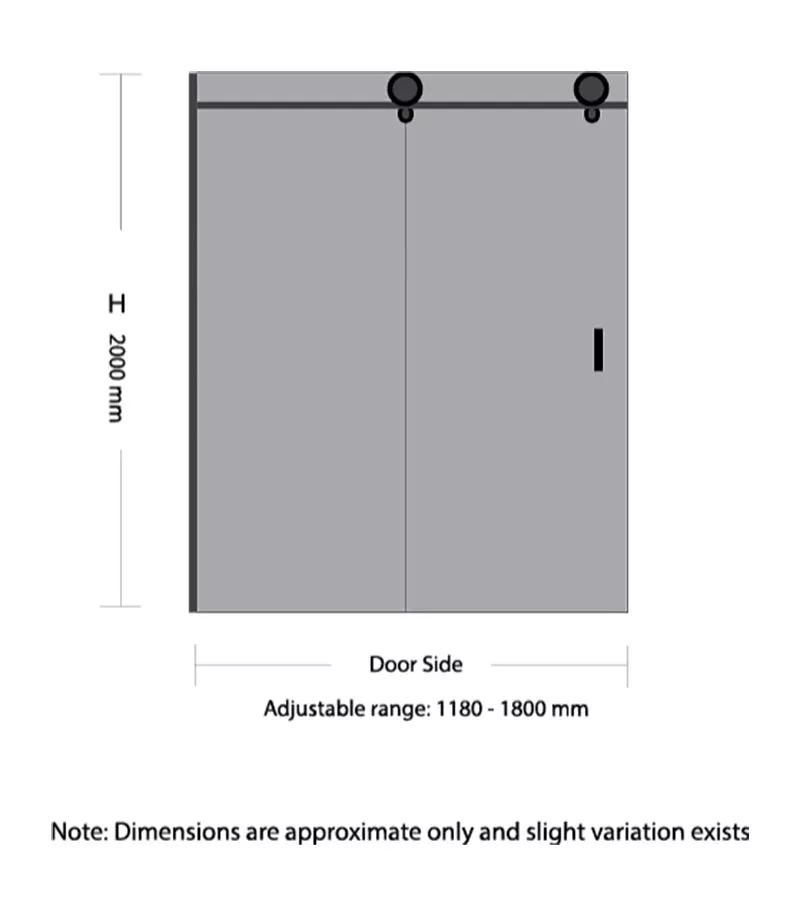 Grey Glass Matt Black Frameless Wall To Wall Shower Screen Specification