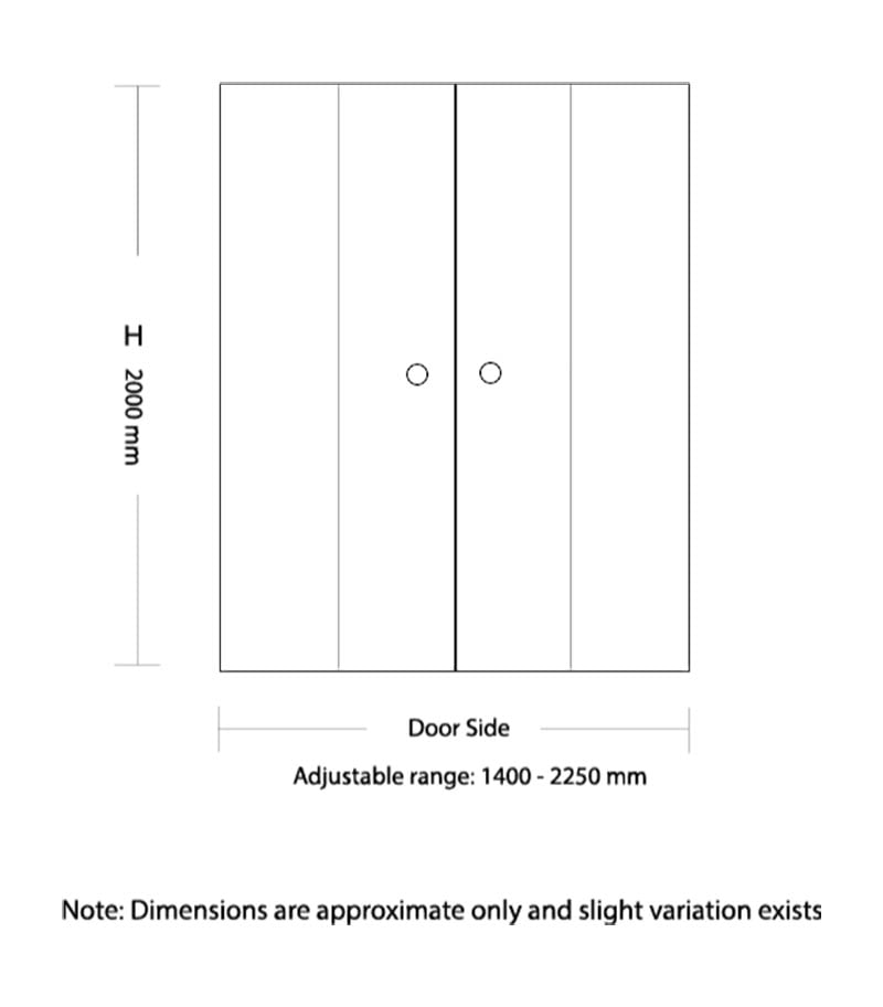 Horizontal Semi-Frameless Wall to Wall Shower Screen Double Sliding Doors Specification