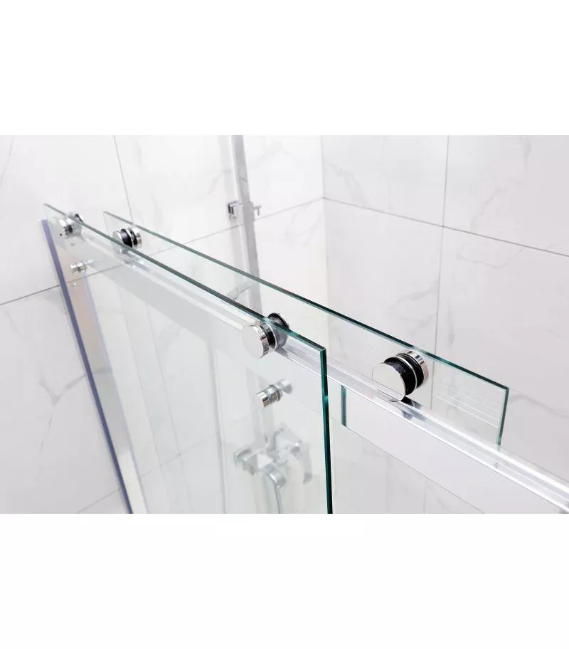 Chrome By-Passing Doors Frameless Wall To Wall Shower Screen Chrome By-Passing Doors Frameless Wall To Wall Shower Screen